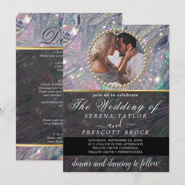 Invitación a la boda fotográfica personalizado (Anverso / Reverso)