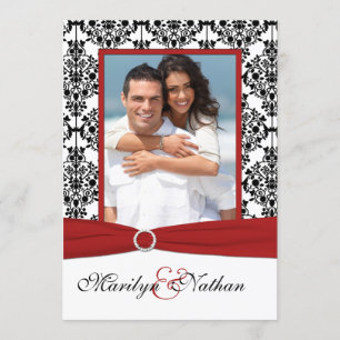 Invitación a la boda fotográfica Red, White y Blac