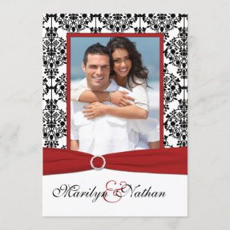 Invitación a la boda fotográfica Red, White y Blac