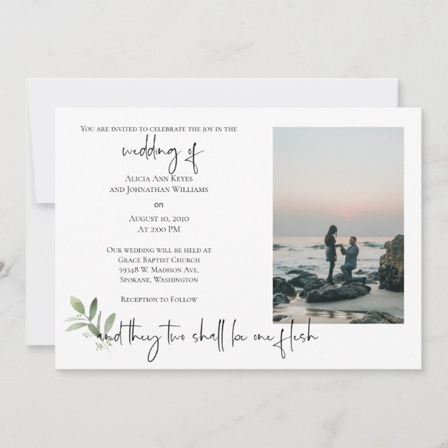 Invitación a la boda fotográfica religiosa 2 (Anverso)