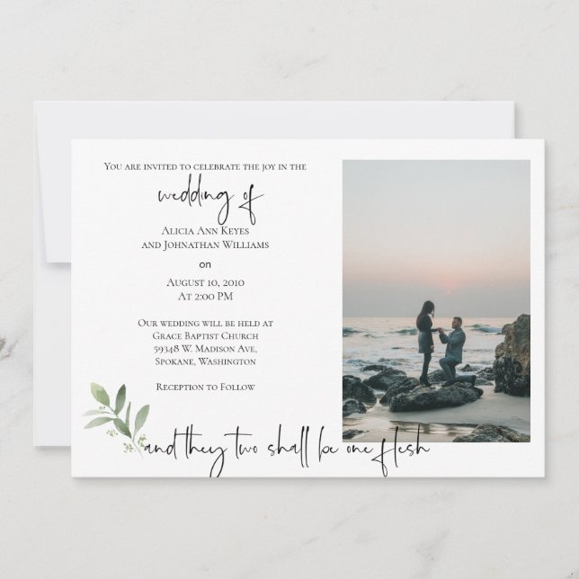 Invitación a la boda fotográfica religiosa 2 (Anverso)