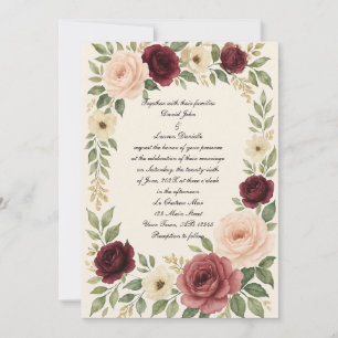 Invitación a la boda fotográfica Rosa vibrante clá