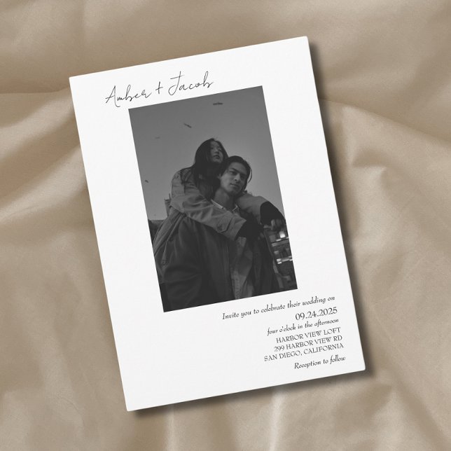 Invitación a la boda fotográfica simple 001 (Subido por el creador)