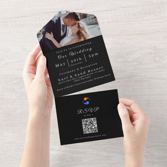 Invitación a la boda fotográfica - Tema del Boda d (desgarro)