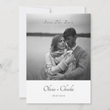 Invitación a la boda fotográfica y de texto simple
