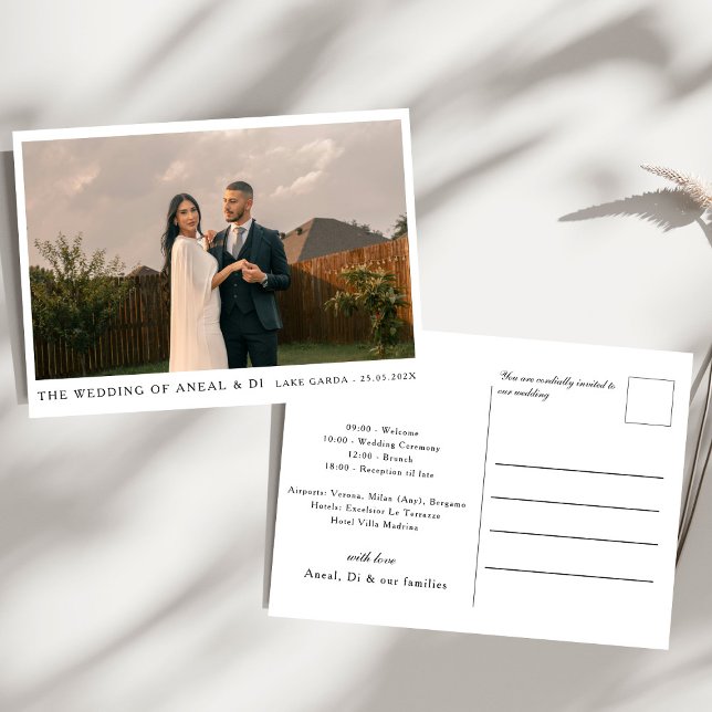 Invitación a la boda fotográfica y de texto simple (Subido por el creador)