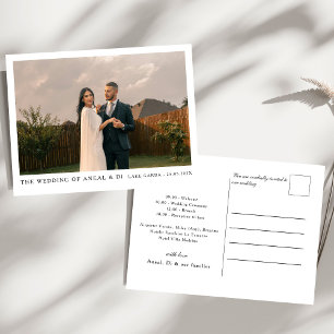Invitación a la boda fotográfica y de texto simple