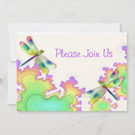Invitación a la boda fractal con libélula