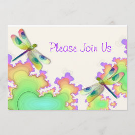 Invitación a la boda fractal con libélula
