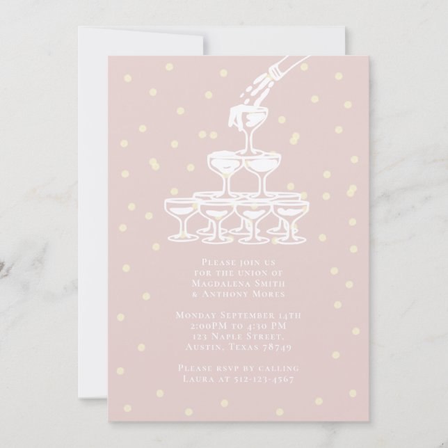 Invitación a la boda francesa de campaña (Anverso)