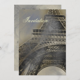 Invitación a la boda francesa de la Torre Eiffel
