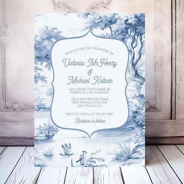 Invitación a la boda francesa en el campo del toca (Subido por el creador)
