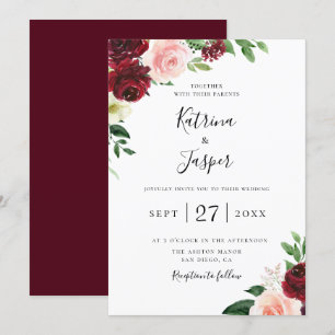 Invitación a la Boda Froral Botánica de Rubor en B