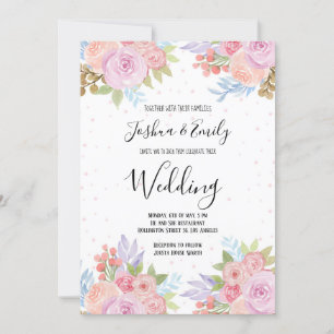 Invitación a la Boda Froral Lilac Rosa