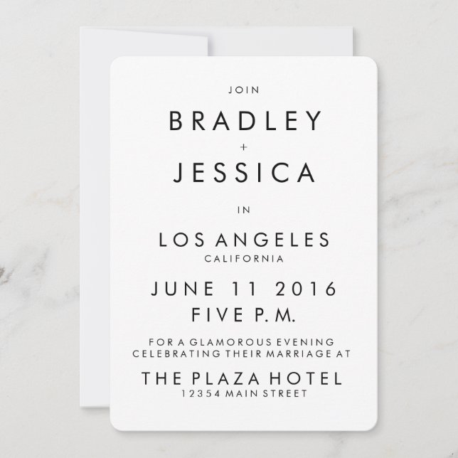 Invitación a la boda Futura Moderna 5x7 (Anverso)