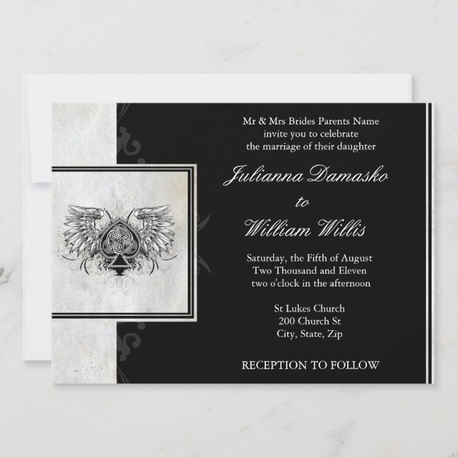 Invitación a la boda gaélica con el Knot celta (Anverso)
