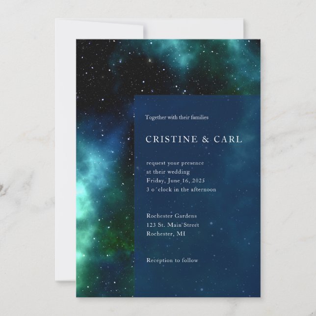 Invitación a la boda galaxia (Anverso)