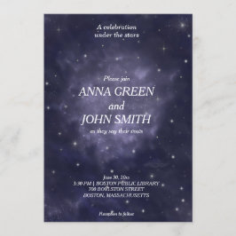 Invitación a la boda galaxia moderna y única noche