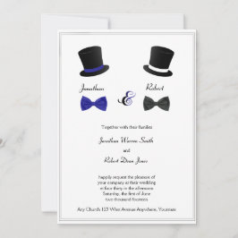 Invitación a la boda gay azul con los mejores somb