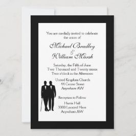 Invitación a la boda gay blanca clásica