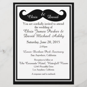 Invitación a la boda gay con bigote