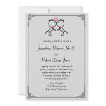 Invitación a la boda gay de besar a dos novios