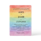 Invitación a la boda gay de color arcoiris LGBT