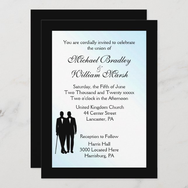 Invitación a la boda gay de un día precioso (Anverso / Reverso)
