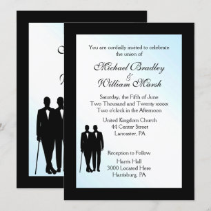 Invitación a la boda gay de un día precioso