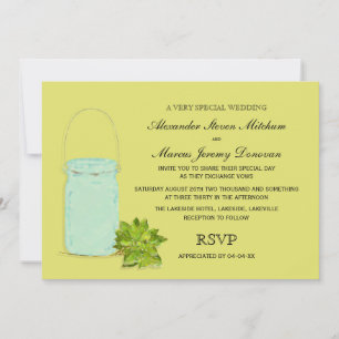Invitación a la boda gay de Vintage Mason Jar
