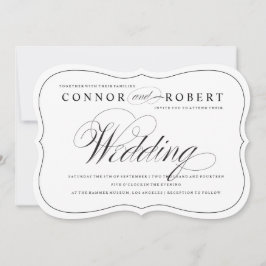 Invitación a la boda gay Elegancia blanca y negra