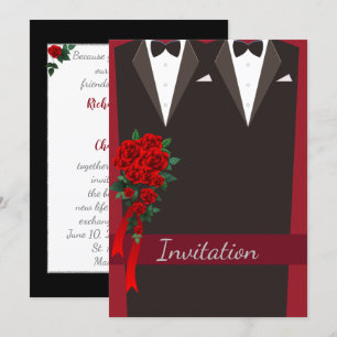 Invitación a la boda gay en Tuxedo Negro