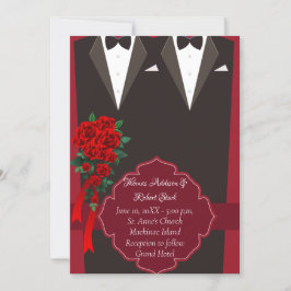 Invitación a la boda gay en Tuxedo Negro