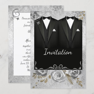 Invitación a la boda gay plateada