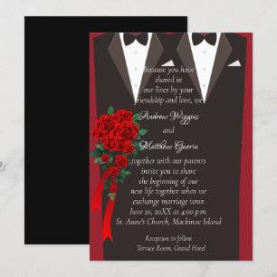 Invitación a la boda gay Tuxedo negro