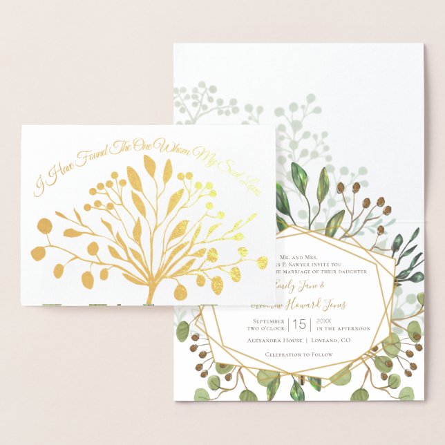 Invitación a la boda geométrica de la vegetación d (Demostración)