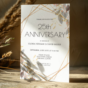 Invitación a la boda geométrica Leafy Gold