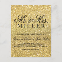 Invitación a la boda - Glam de oro