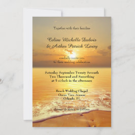 Invitación a la Boda Golden Sunset Beach