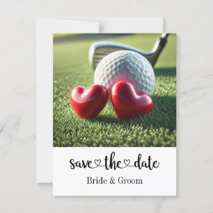 Invitación a la boda golfista con la pelota de gol