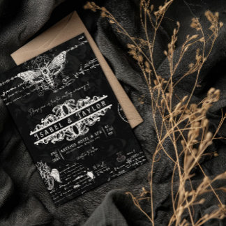 Invitación a la boda gótica alquimia única