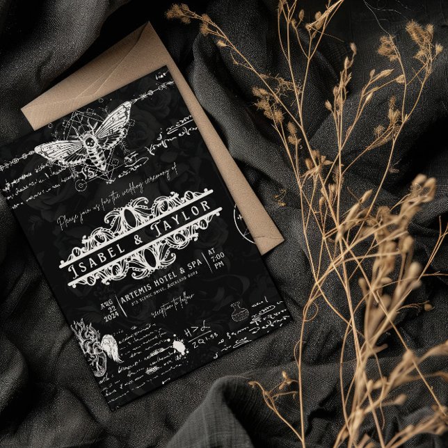 Invitación a la boda gótica alquimia única (Subido por el creador)