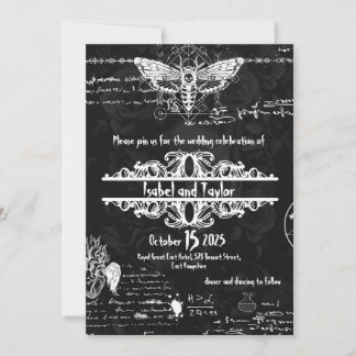 Invitación a la boda gótica alquimia única