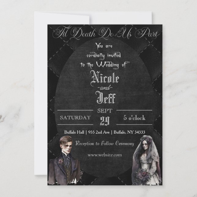 Invitación a la boda gótica Boda oscuro (Anverso)