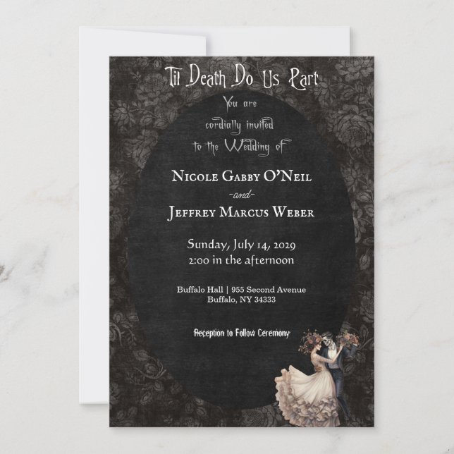 Invitación a la boda gótica Boda oscuro (Anverso)