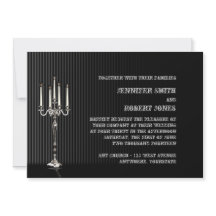 Invitación a la boda gótica Candelabra Stripe