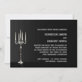 Invitación a la boda gótica Candelabra Stripe