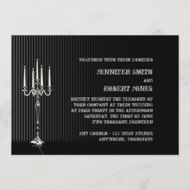 Invitación a la boda gótica Candelabra Stripe