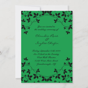 Invitación a la boda gótica con marfil verde y neg
