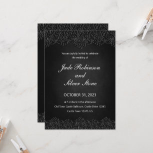 Invitación a la boda gótica de Black Lace, victori